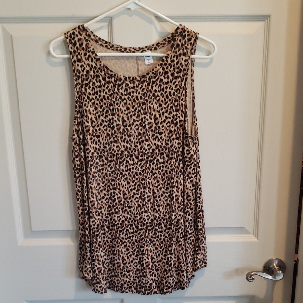 Old Navy Leopard Print Tank - Beige & Black